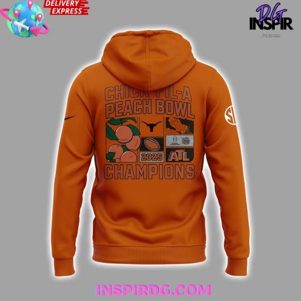 Texas Longhorns Chick-fil-A Peach Bowl 2025 Orange Hoodie