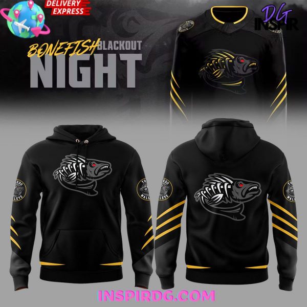 Toledo Walleye Bone Fish Blackout Night Hoodie