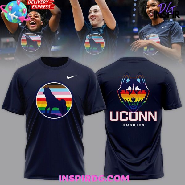 UConn Huskies Pride Night 2025 Rainbow T-Shirt