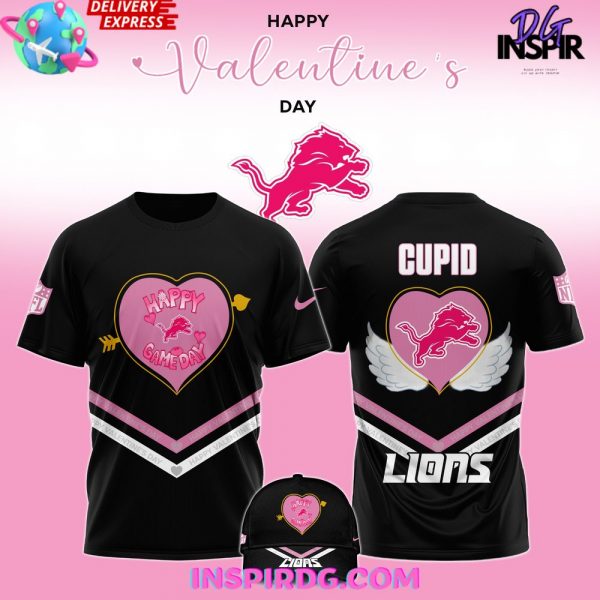 Detroit Lions Happy Valentine Game Day 2025 T-Shirt