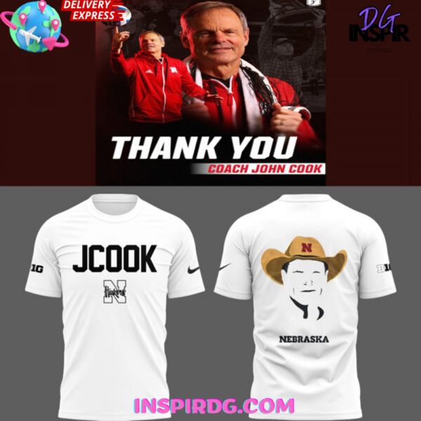 Coach John Cook Nebraska Volleyball 2025 White T-Shirt