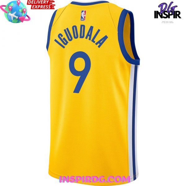 Golden State Warriors Andre Iguodala Gold Special Basketball Jersey