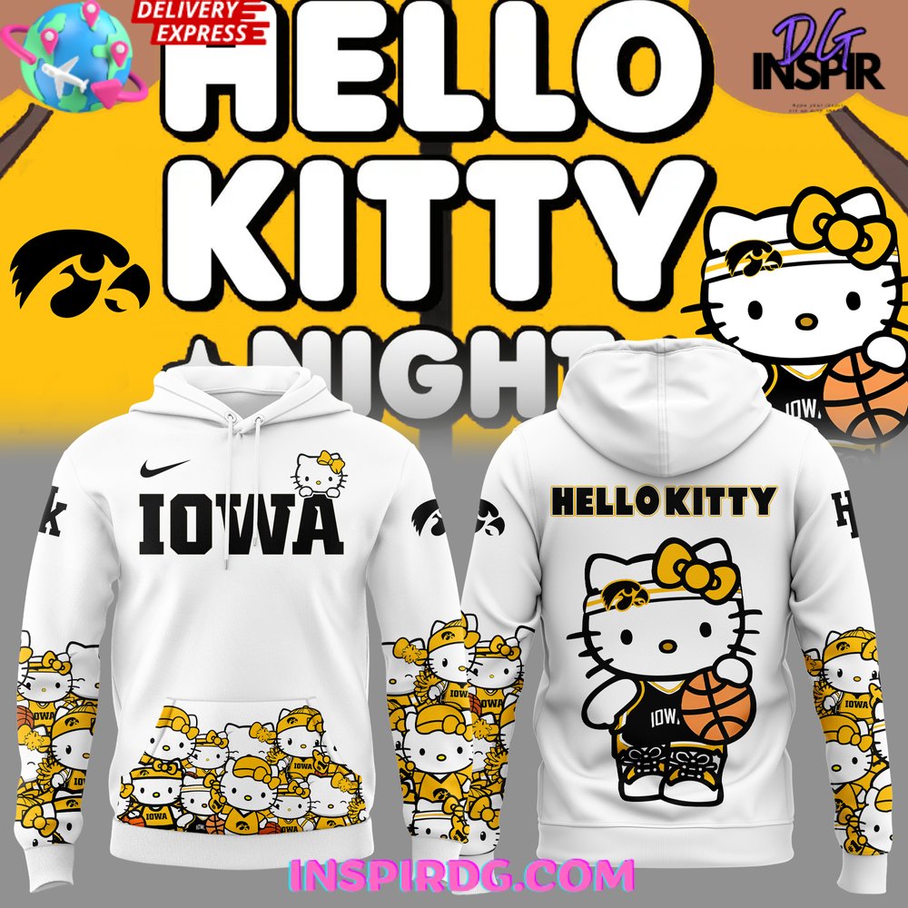New Iowa Womens Basketball x Hello Kitty Hoodie
