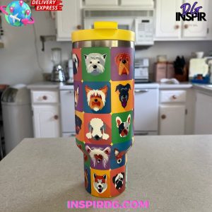 Colorful Dog Custom Stanley Quencher 40oz Stainless Steel Tumbler
