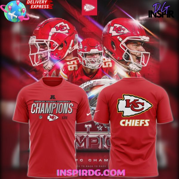 Men’s Nike Kansas City Chiefs 2024 AFC Champions Locker Room Trophy Special T-Shirt