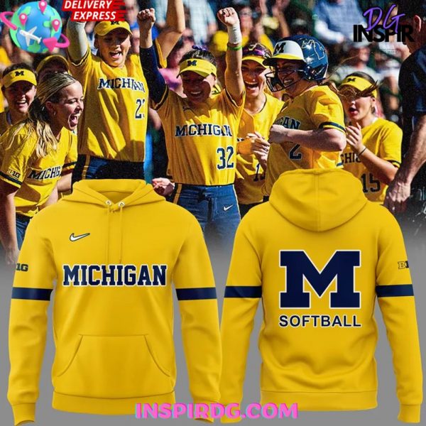 Michigan Wolverines Softball Victory 2025 Gold Hoodie