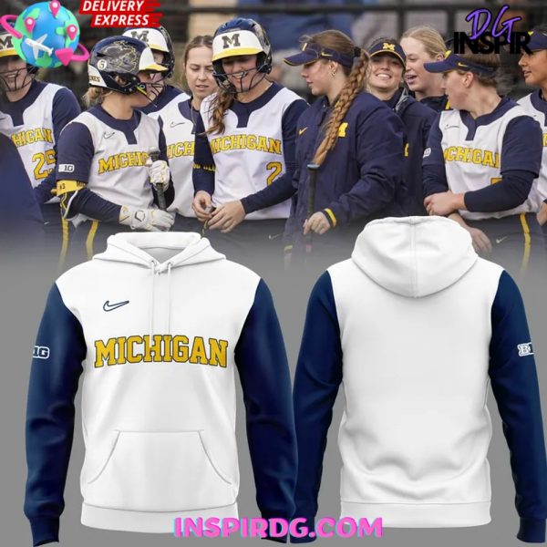 Michigan Wolverines Softball Victory 2025 White Hoodie