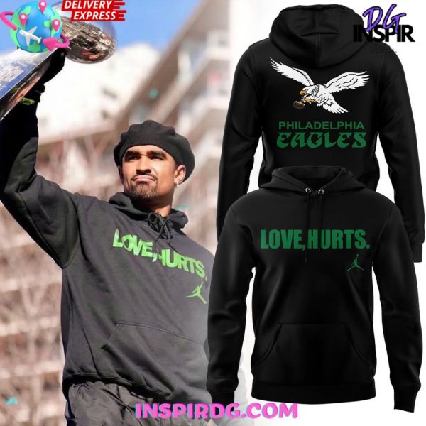 Philadelphia Eagles Love Hurts Special Black Hoodie