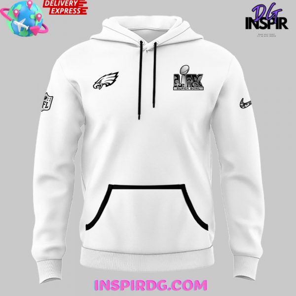 Philadelphia Eagles Super Bowl LIX Opening Night Tech White Hoodie
