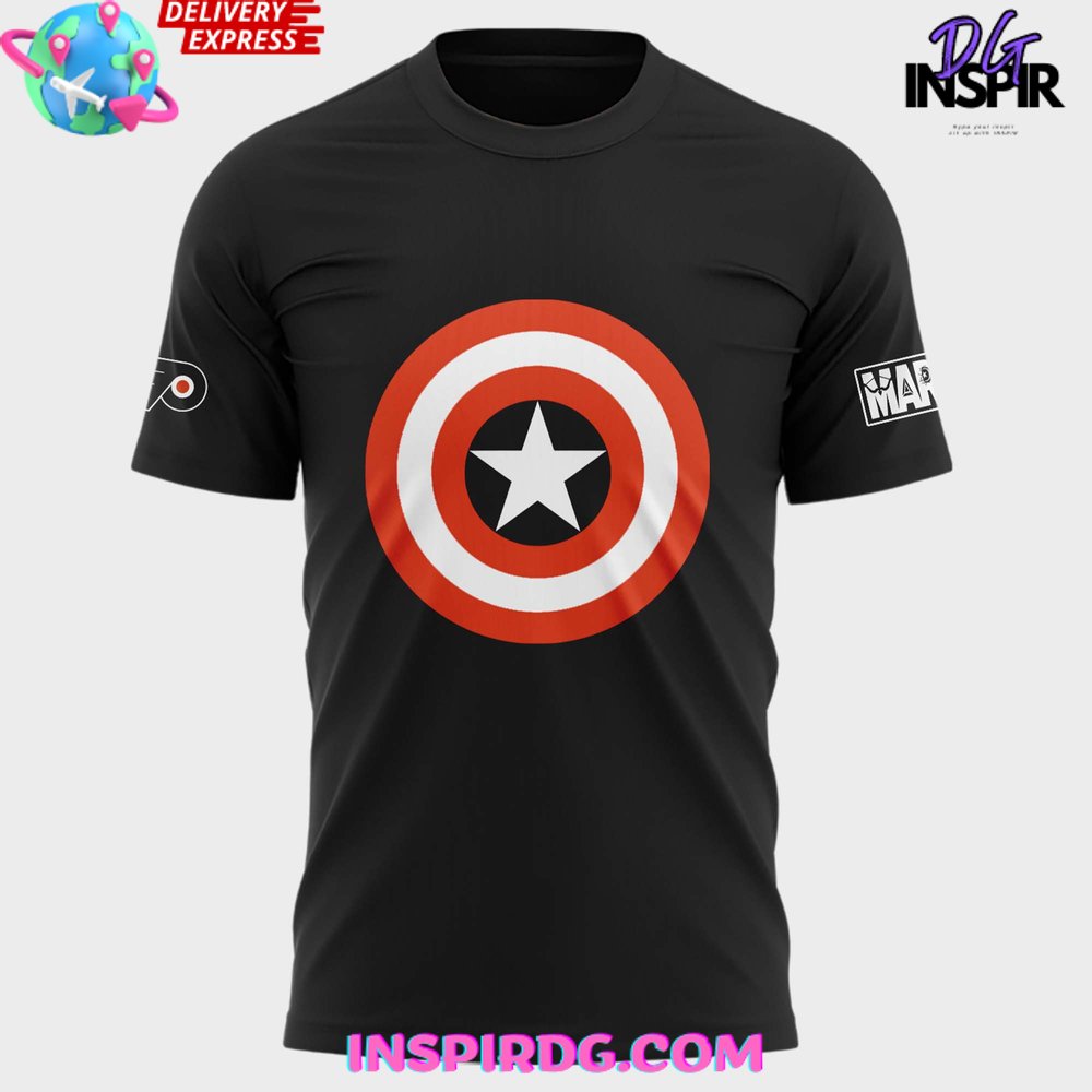 Philadelphia Flyers Marvel Super Hero Game 2025 T-Shirt Philadelphia Flyers Marvel Super Hero Game 2025 T-Shirt
