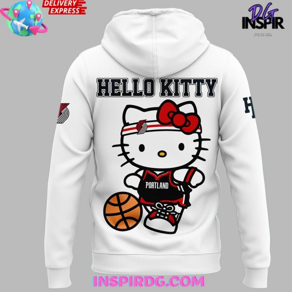 Portland Trail Blazers Hello Kitty 2025 White Hoodie