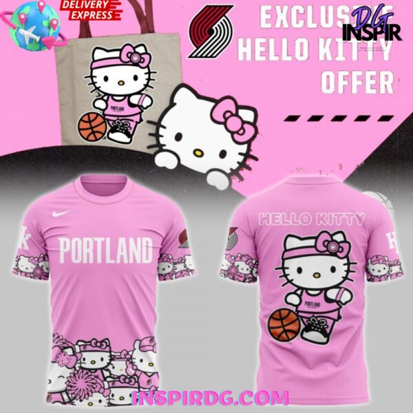 Portland Trail Blazers x Hello Kitty 2025 Pink T-Shirt