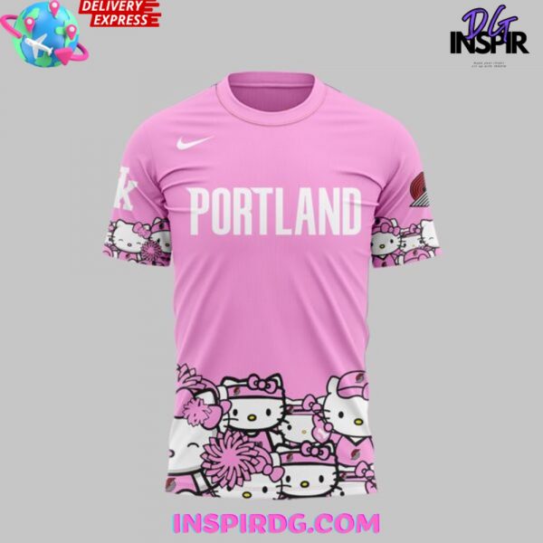 Portland Trail Blazers x Hello Kitty 2025 Pink T-Shirt