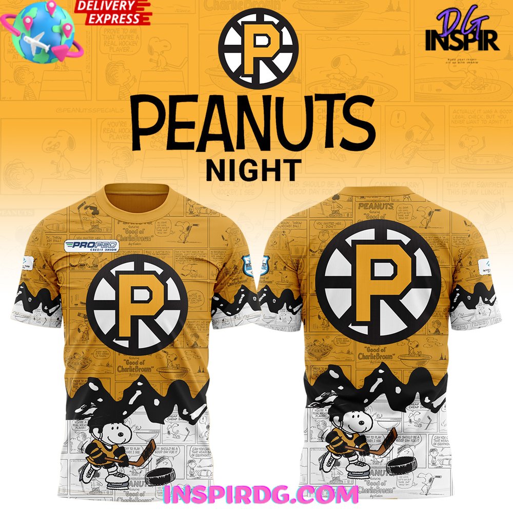 Providence Bruins Anniversary of Peanuts T-Shirt Providence Bruins Anniversary of Peanuts T-Shirt