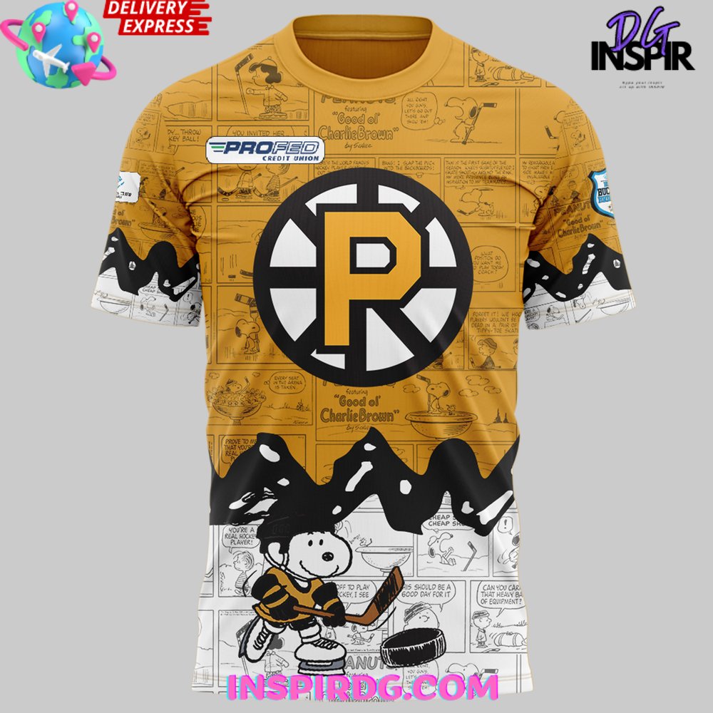 Providence Bruins Anniversary of Peanuts T-Shirt Providence Bruins Anniversary of Peanuts T-Shirt