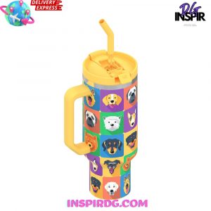 Colorful Dog Custom Stanley Quencher 40oz Stainless Steel Tumbler