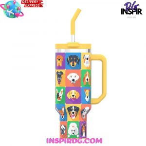 Colorful Dog Custom Stanley Quencher 40oz Stainless Steel Tumbler
