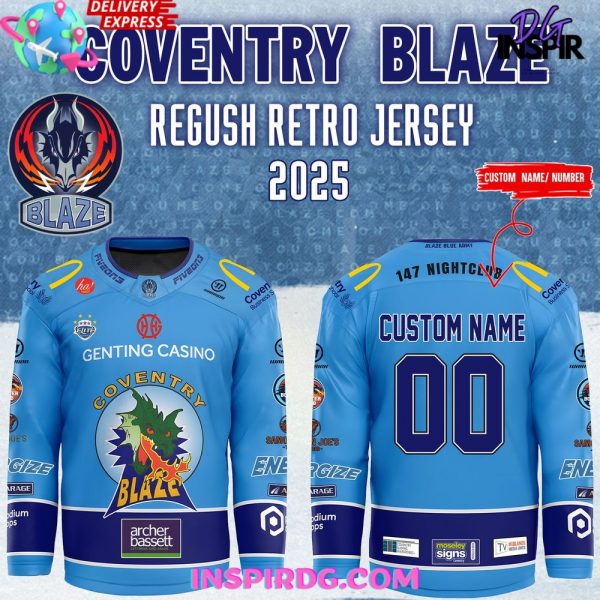 Coventry Blaze Regush Retro 2025 Hockey Jersey