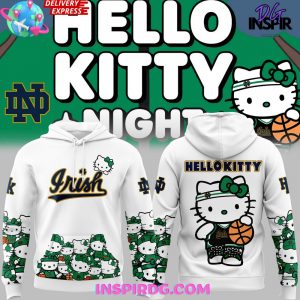 Notre Dame Fighting Irish Collab Hello Kitty 2025 White Hoodie