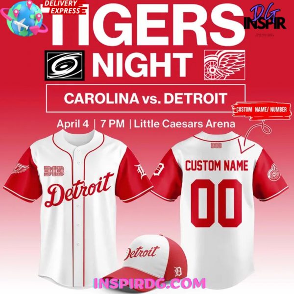 Detroit Red Wings Tigers Night 2025 Baseball Jersey