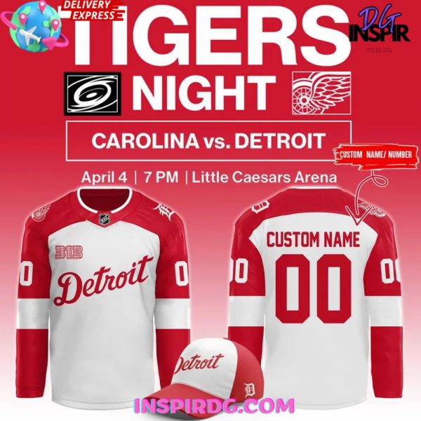 Detroit Red Wings Tiger Night 2025 Hockey Jersey
