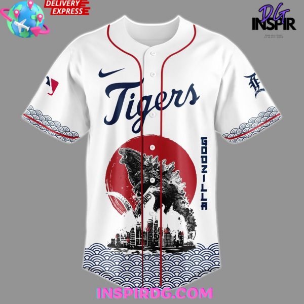 Godzilla x Detroit Tigers Japan Edition 2025 Baseball Jersey