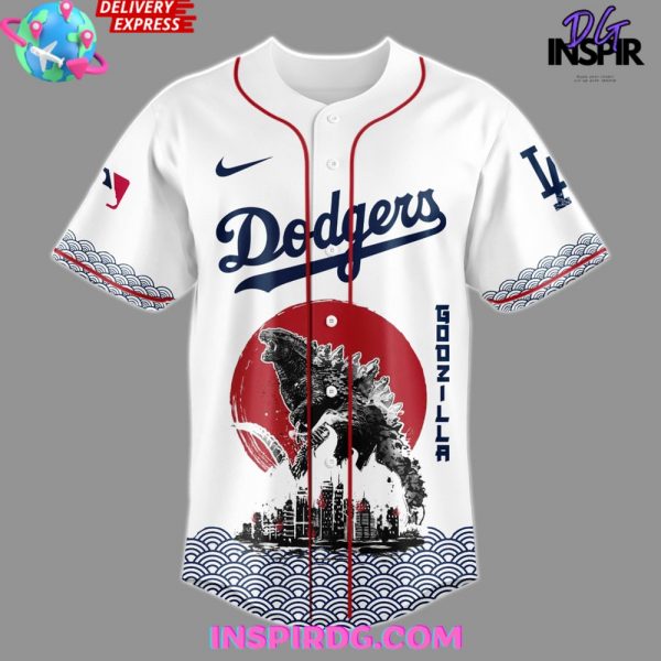 Godzilla x Los Angeles Dodgers Japan Edition 2025 Baseball Jersey