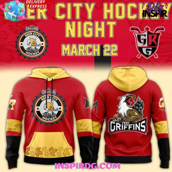 Grand Rapids Griffins Beer City Hockey Night 2025 Hoodie