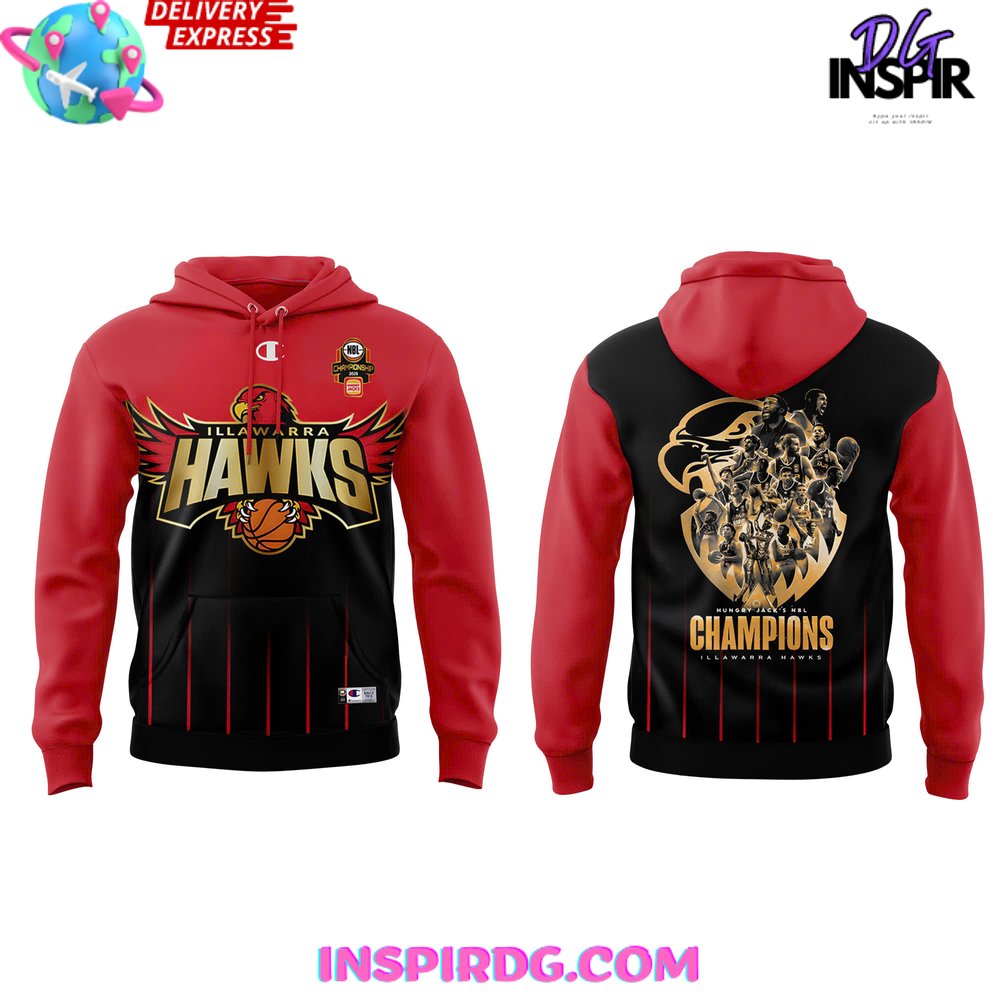 Illawarra Hawks NBL Championship 2025 Hoodie Illawarra Hawks NBL Championship 2025 Hoodie