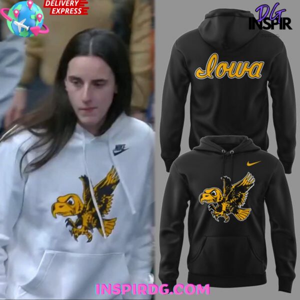 Iowa Hawkeyes Flying Herky 2025 Black Hoodie
