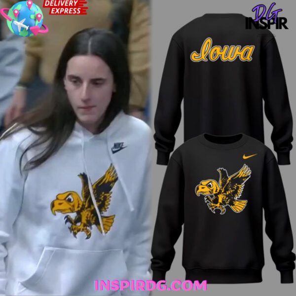 Iowa Hawkeyes Flying Herky 2025 Black Sweatshirt