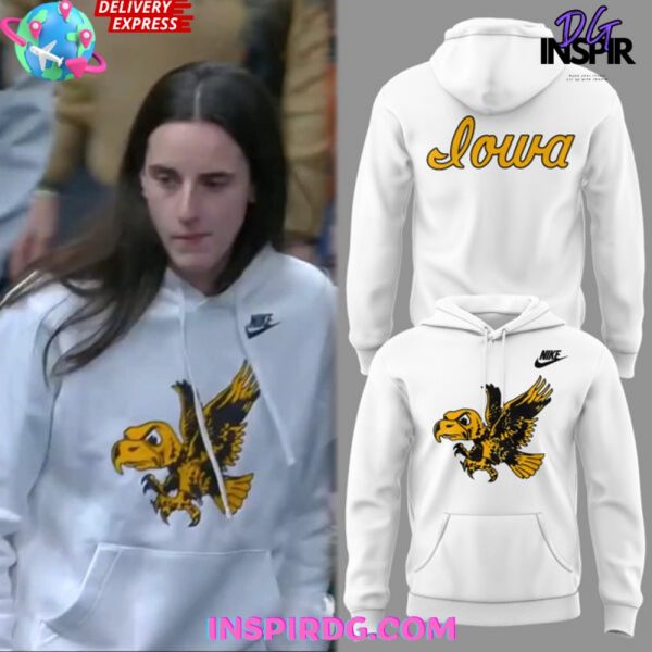 Iowa Hawkeyes Flying Herky 2025 White Hoodie