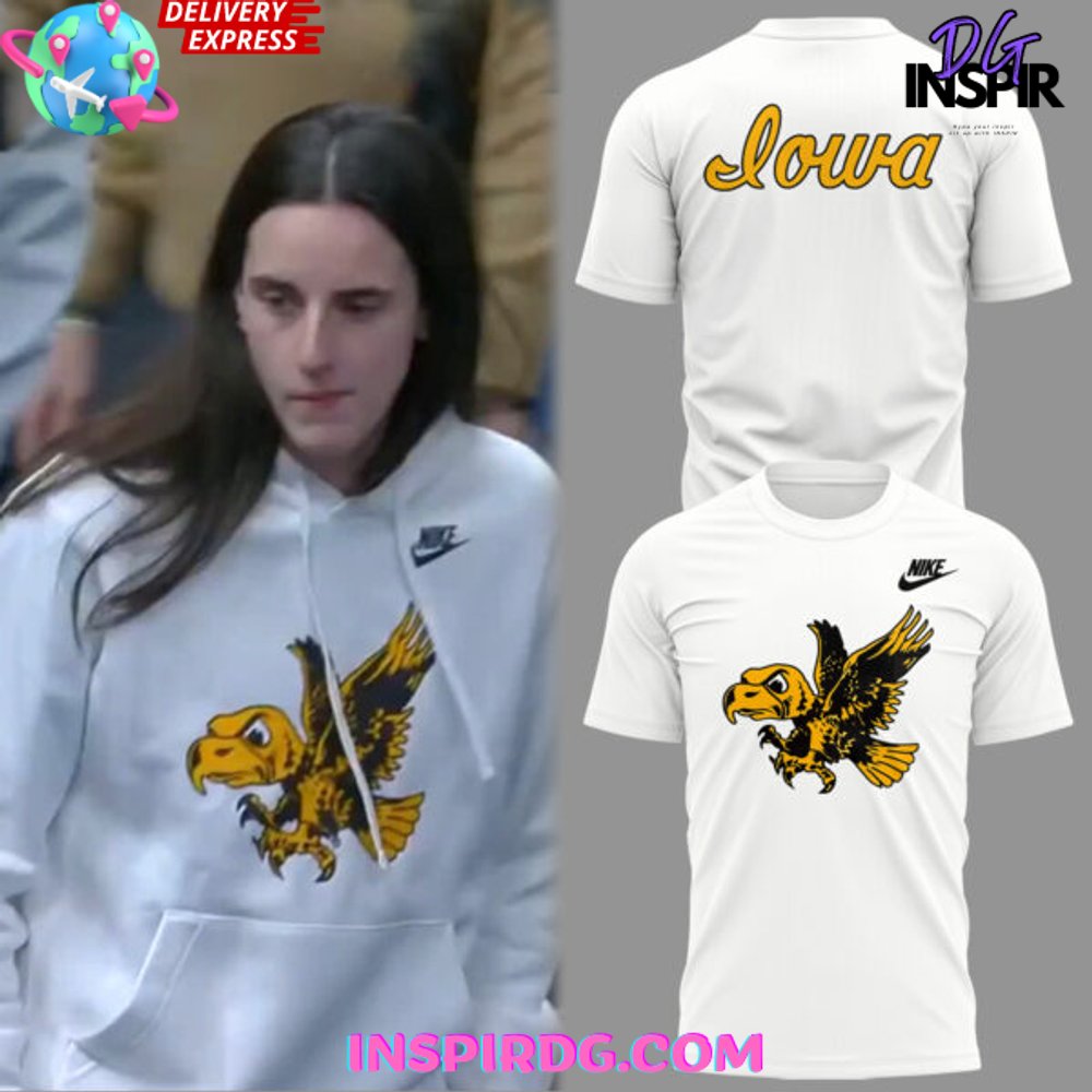 Iowa Hawkeyes Flying Herky 2025 White T-Shirt Iowa Hawkeyes Flying Herky 2025 White T-Shirt