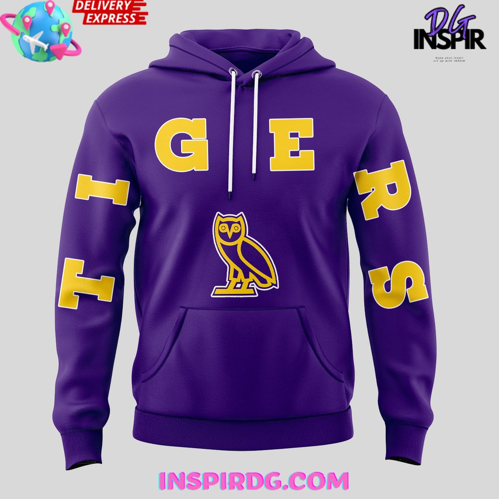 LSU Tigers x OVO 2025 Purple Hoodie LSU Tigers x OVO 2025 Purple Hoodie