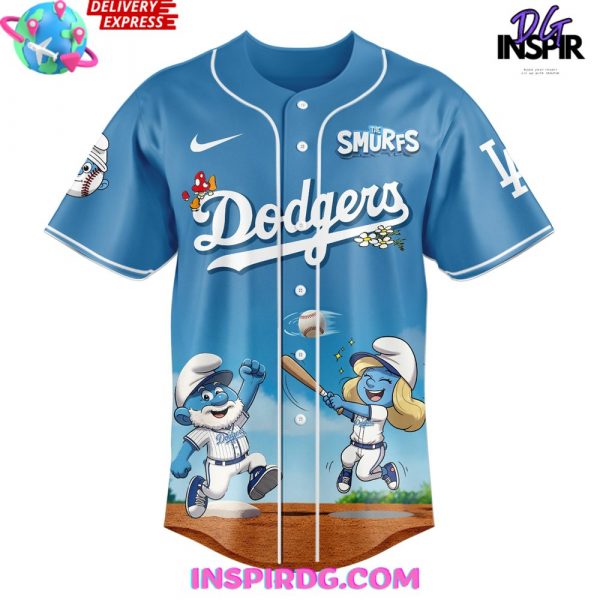 Los Angeles Dodgers MLB x The Smurfs Night Special Baseball Jersey