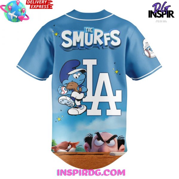 Los Angeles Dodgers MLB x The Smurfs Night Special Baseball Jersey