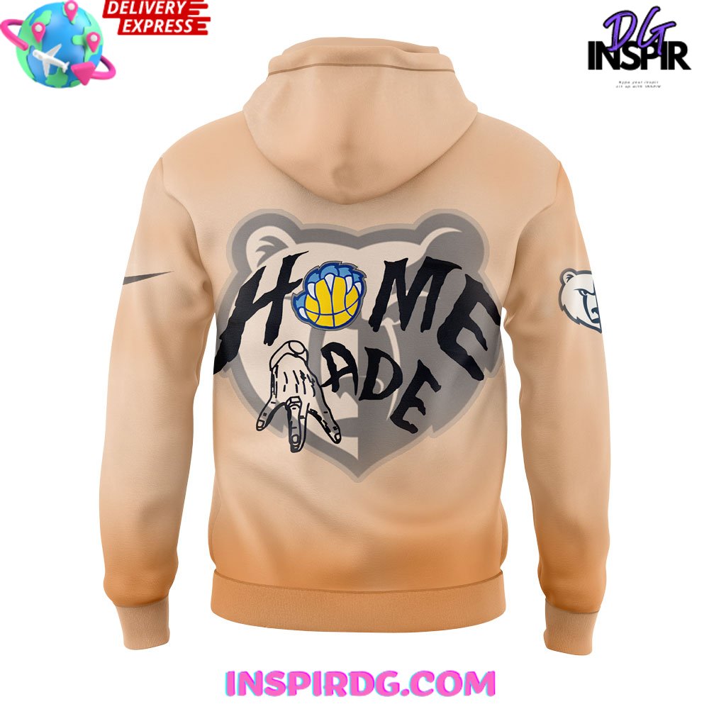 Memphis Grizzlies Home Made Brown Hoodie Memphis Grizzlies Home Made Brown Hoodie