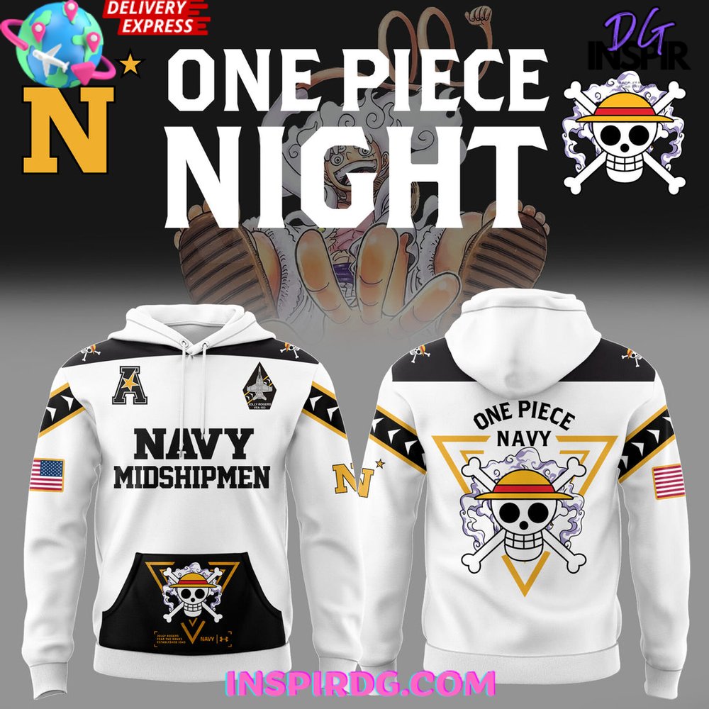 New Navy Midshipmen x One Piece Night 2025 Hoodie