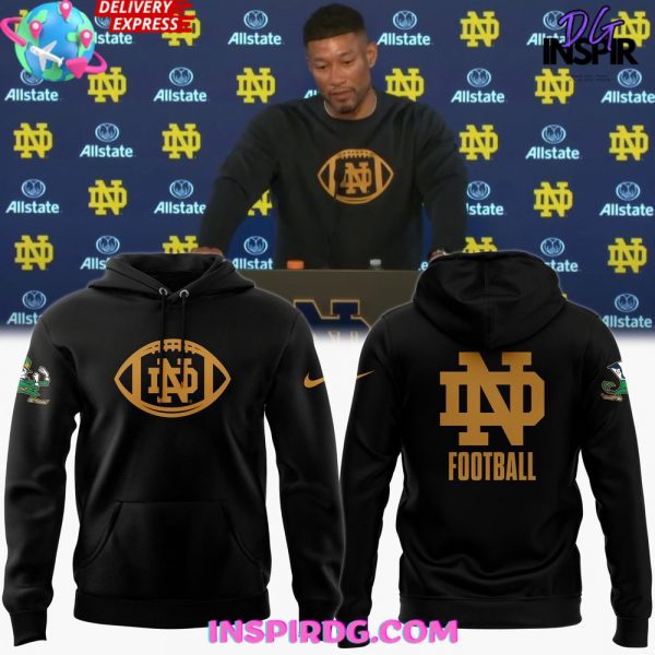 Notre Dame Fighting Irish Football 2025 Black Hoodie
