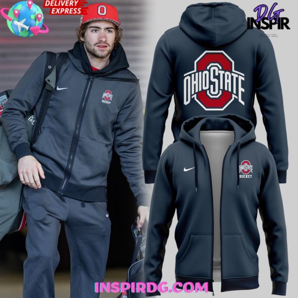 Ohio State Men’s Hockey 2025 Navy Zip Hoodie