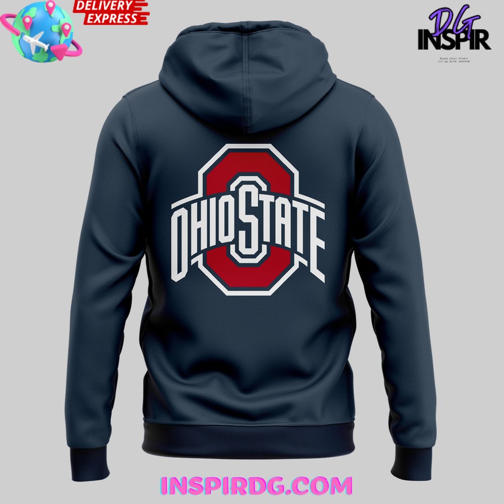Ohio State Men’s Hockey 2025 Navy Zip Hoodie Ohio State Men’s Hockey 2025 Navy Zip Hoodie