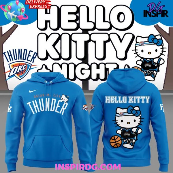 Oklahoma City Thunder x Hello Kitty 2025 Blue Hoodie