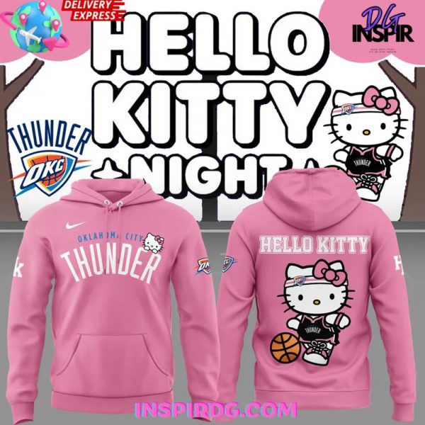 Oklahoma City Thunder x Hello Kitty 2025 Pink Hoodie
