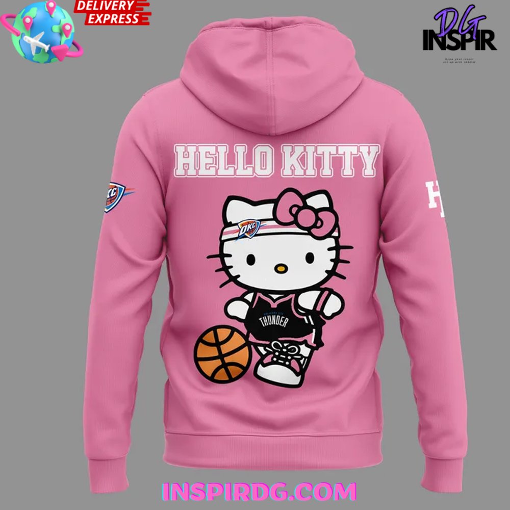 Oklahoma City Thunder x Hello Kitty 2025 Pink Hoodie Oklahoma City Thunder x Hello Kitty 2025 Pink Hoodie