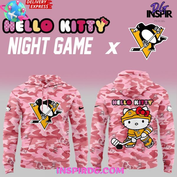 Pittsburgh Penguins Hello Kitty Night Game 2025 Hoodie