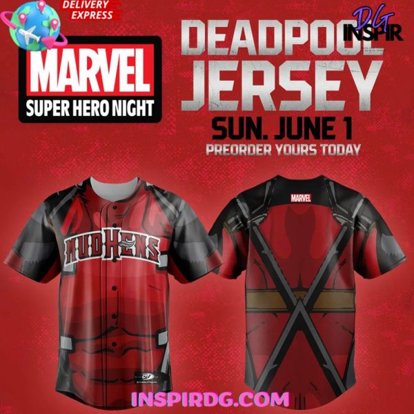 Toledo Mud Hens x Deadpool Marvel Special Baseball Jersey