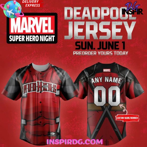 Toledo Mud Hens x Deadpool Marvel Special Baseball Jersey