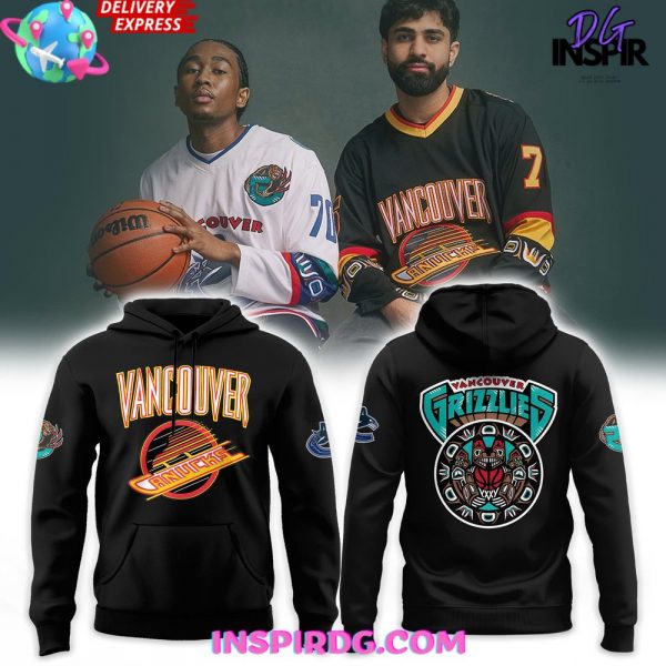 Vancouver Canucks x Grizzlies Black Skate Special Hoodie