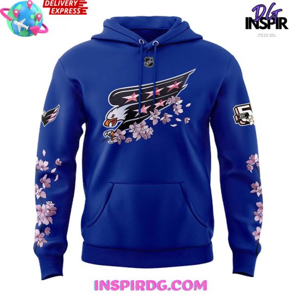 Washington Capitals 50th Anniversary Cherry Blossom Blue Hoodie