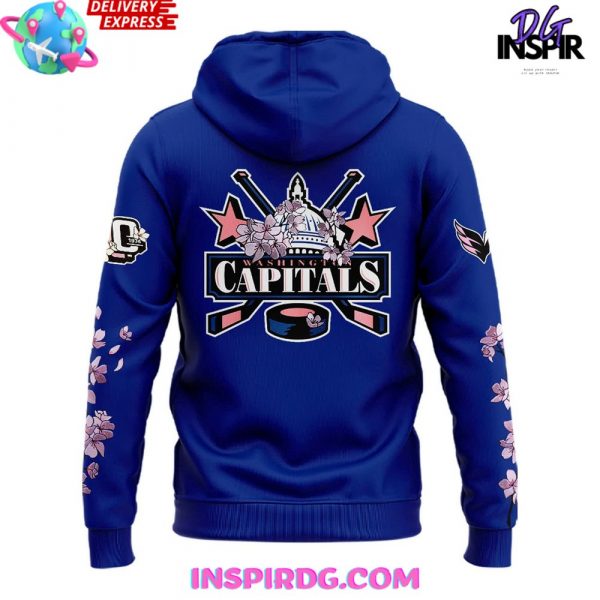 Washington Capitals 50th Anniversary Cherry Blossom Blue Hoodie